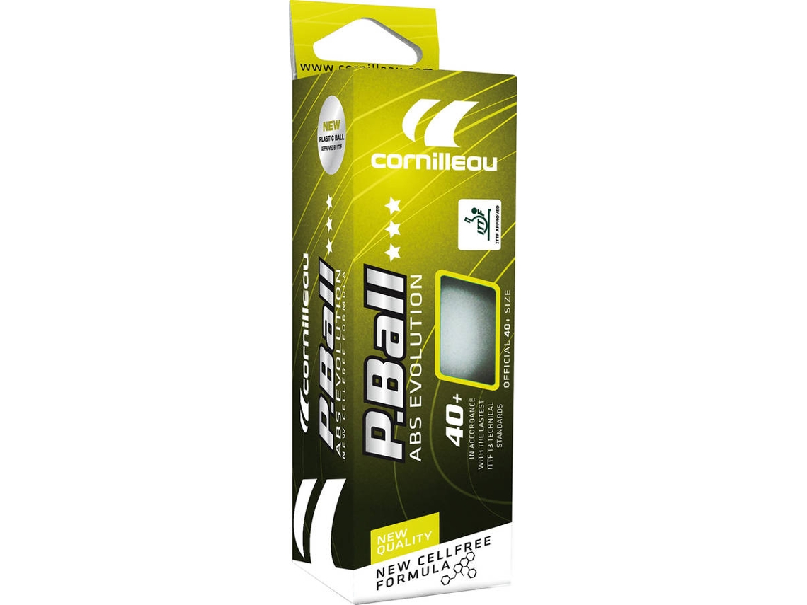 Bolas De Tenis De Mesa P-Ball De CORNILLEAU *** White 3 Pc.