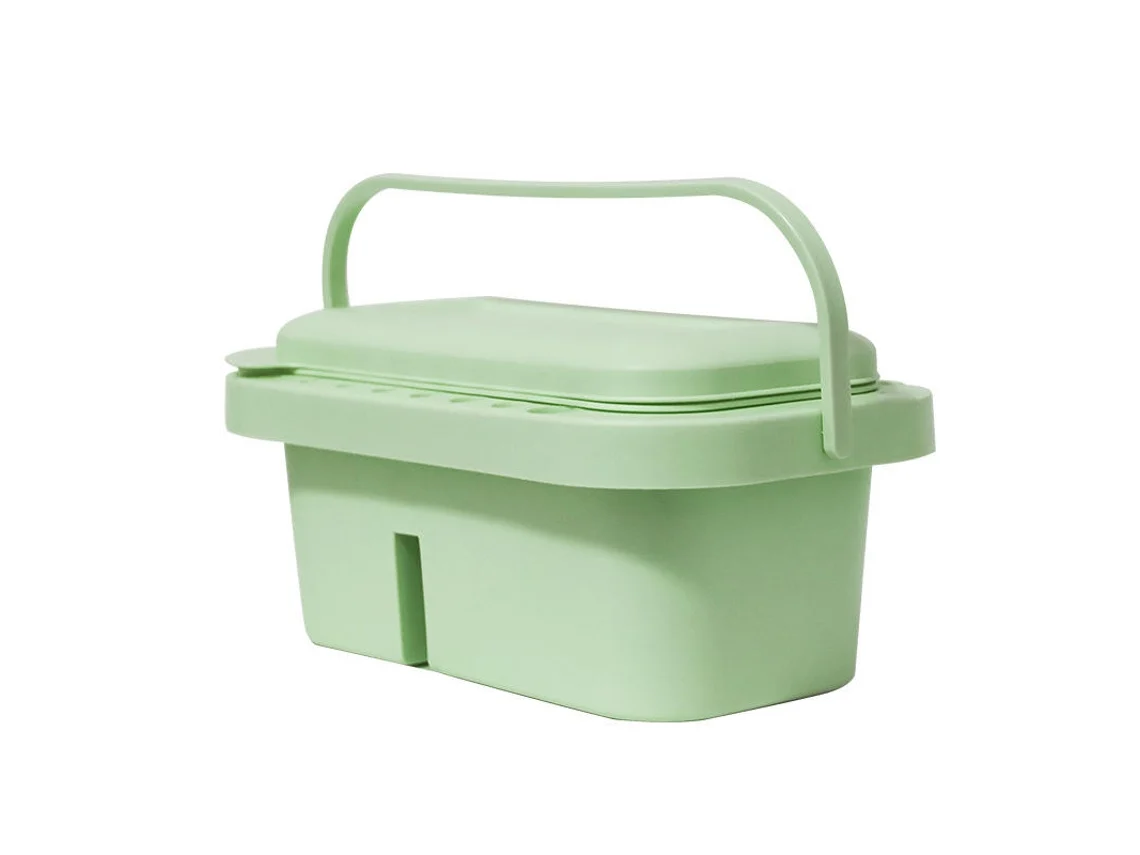 Portapinceles CHRUI 3 en 1 con soporte para paleta y mango (verde claro)