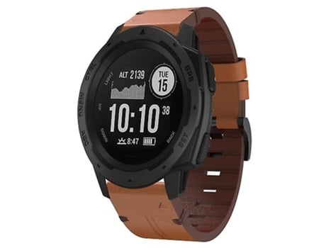 Correa para Garmin Instinct 22mm Hebilla de Acero y Correa de Cuero Marrón VENISYMLIS