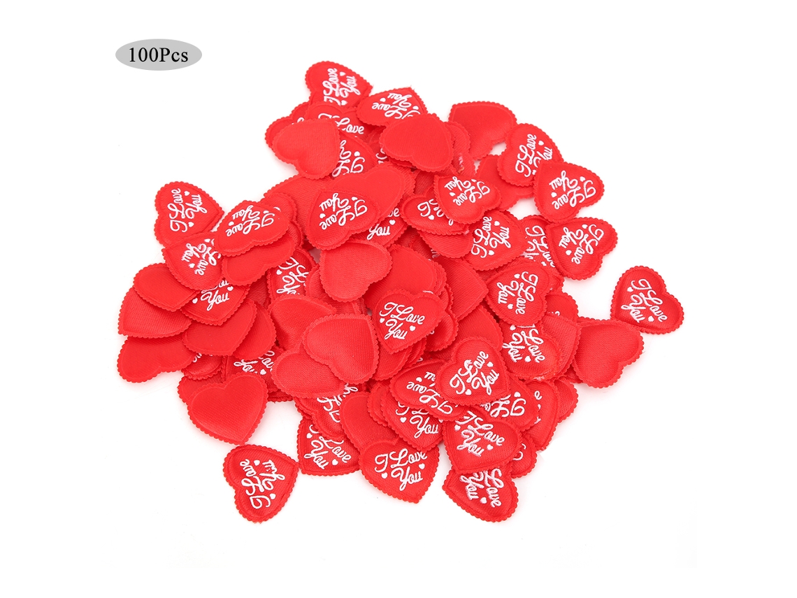 100 Piezas Corazones De Esponja De Poliéster Decoración Para Día De San Valentín Boda Fiesta Ornamentos Rojo