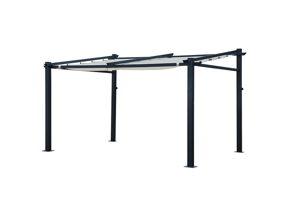 Pérgola mural 3 4m FRÉJUS beige - estructura de aluminio HAPPY GARDEN