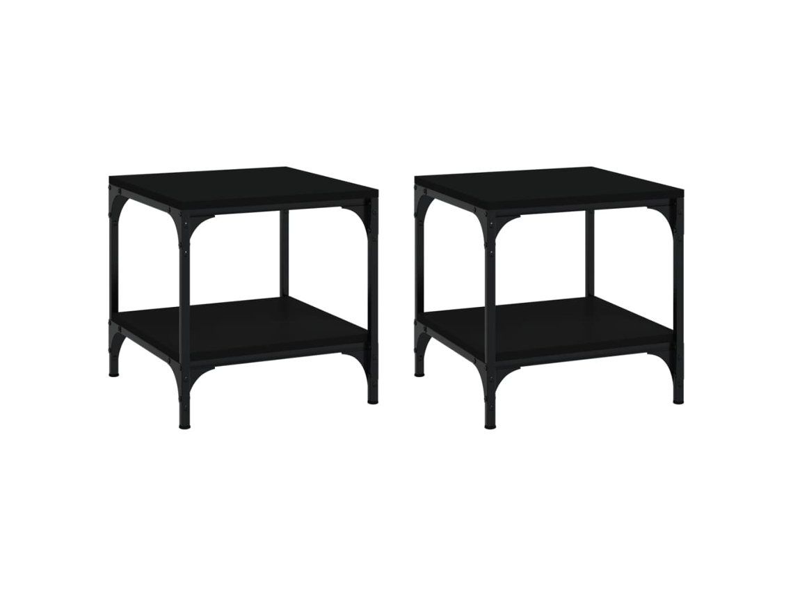 Juego de 2 mesas auxiliares de madera negra MAISON EXCLUSIVE (40x40x40 cm)