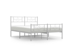 Maison Exclusive - Estructura Cama Sin Colchón Con Estribo Metal Blanco 120x190 Cm