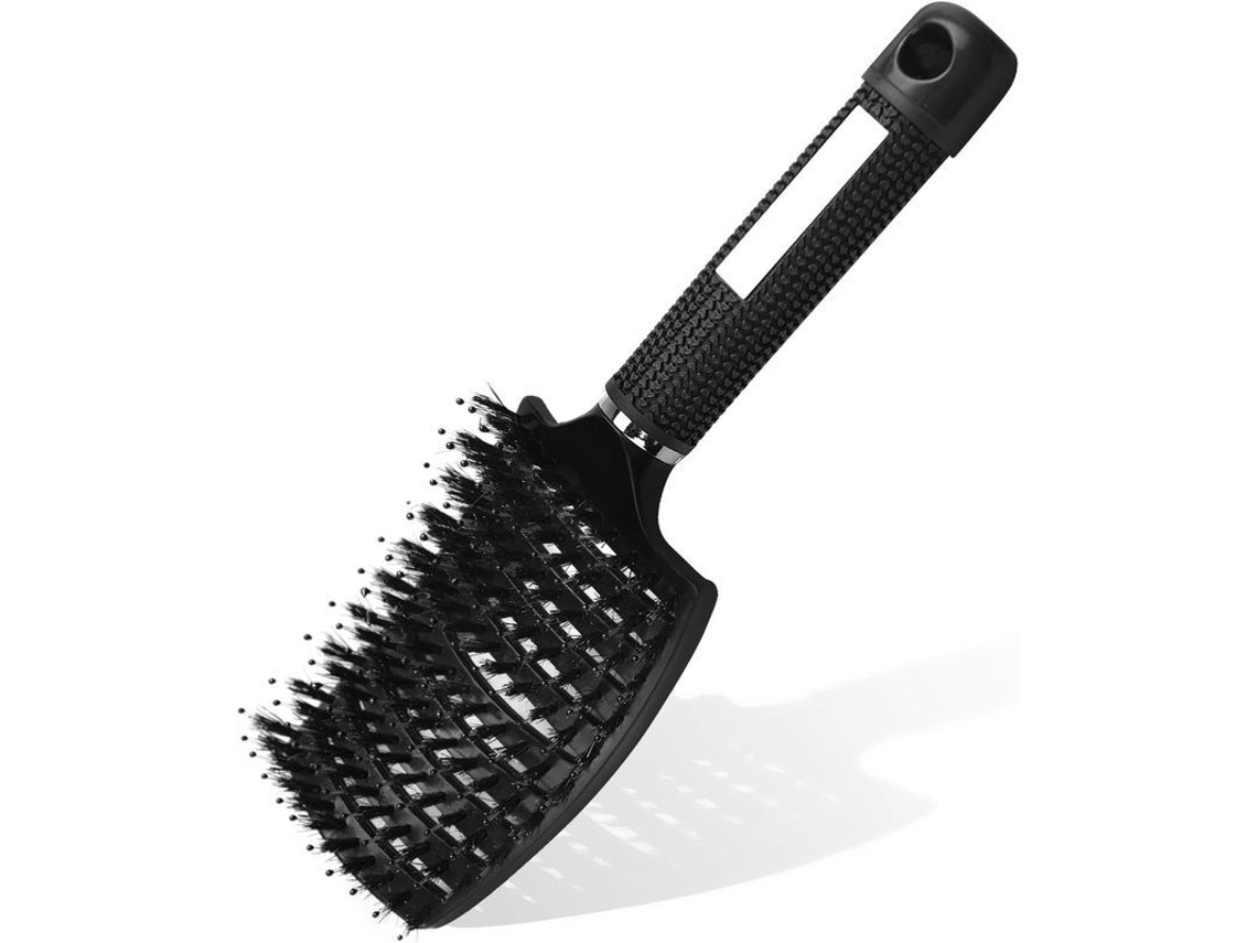Cepillo De Cerdas De Jabalí Para Mujer, Combate La Rotura Y El Encrespamiento, Masaje Suave.