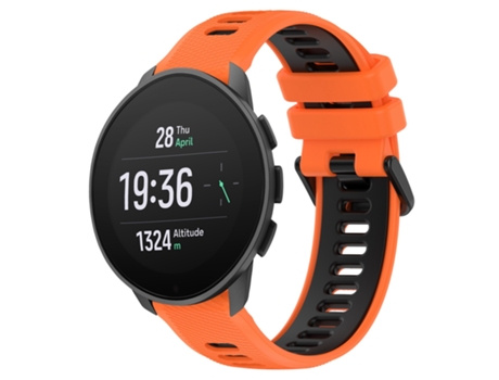 Correa Smartwatch para SUUNTO 9 Peak Pro 22mm Silicona Bicolor Sport (Naranja + Negro)