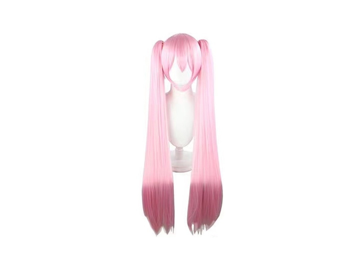 Peruca Rosa De Trança Dupla Com Detalhes Degradados Para Cosplay | Cabelo Comprido Estilo Anime, Imprescindível Para Os Fãs.