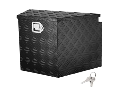 Caja de almacenamiento de herramientas de lengua del remolque de VEVOR 29x16.2x18 pulgadas de aleación de aluminio llaves de bloqueo