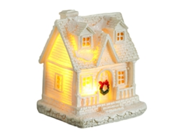 Casa navideña decorativa con luces, escena de resina TRUYUETY