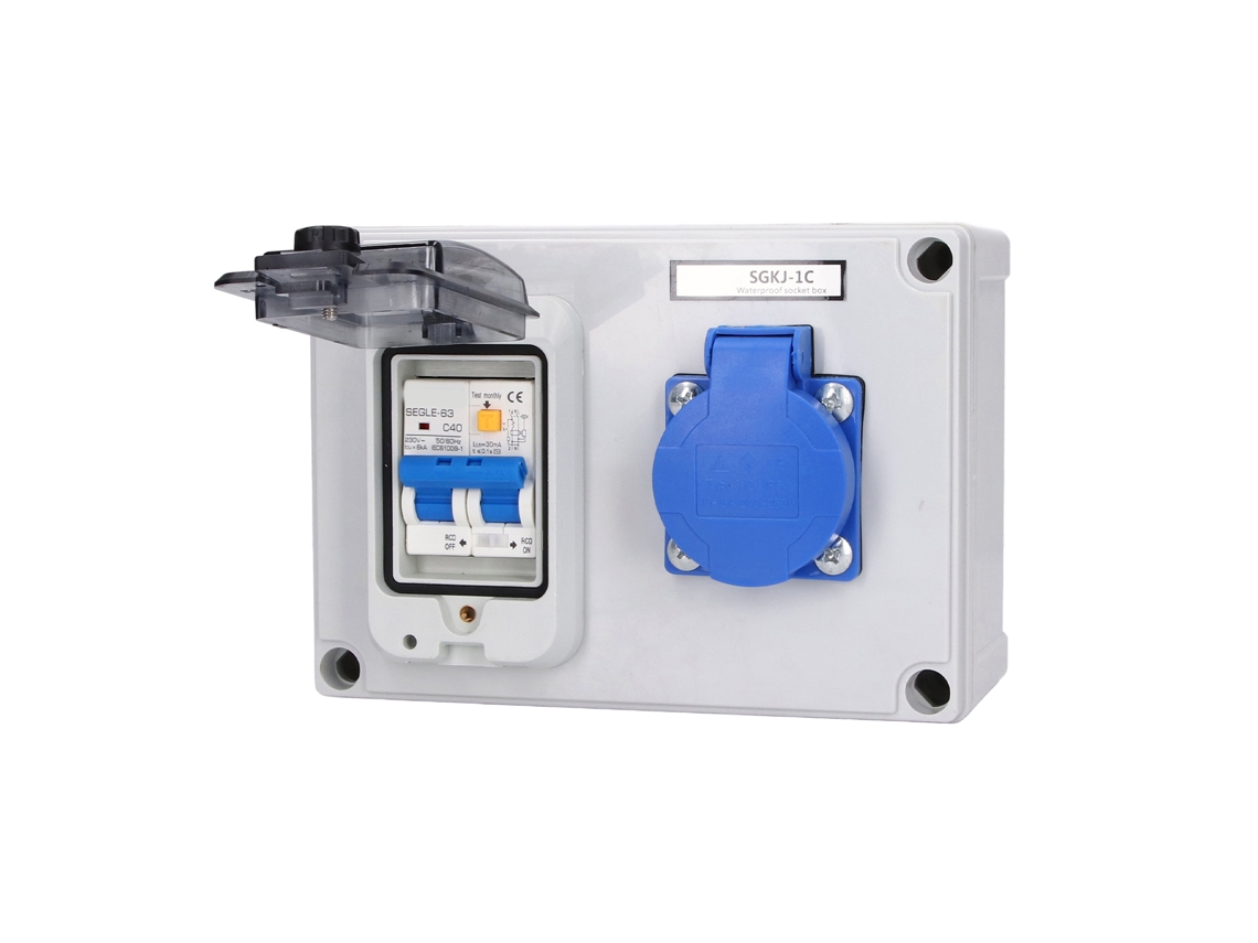 Caja de enchufe de pared con diferencial 1pn 40a 230v Estándar alemán 200-250v