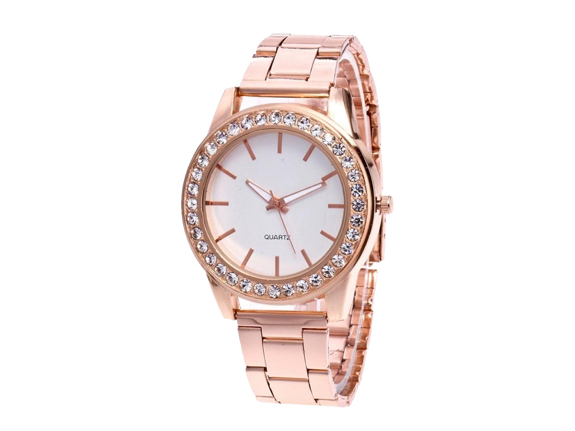 Reloj De Pulsera Informal De Moda Con Correa Ajustable Y Movimiento De Cuarzo (oro Rosa)