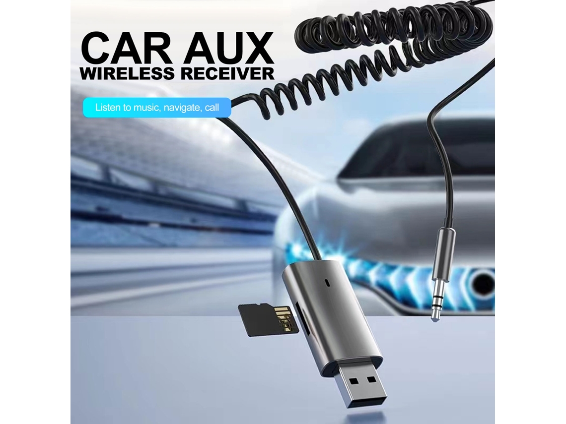 Adaptador Auxiliar Bluetooth 5.1 Con Micrófono Para Estéreo De Coche Y Hogar, Receptor De 3,5 Mm Con Llamadas Manos Libres.