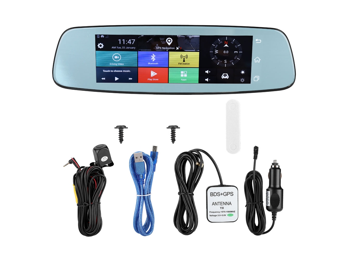 DVR para coche 4G con pantalla táctil y cámara 1080p