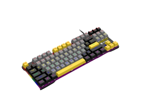 K80 Teclado mecánico de 87 teclas Interruptor azul Ergonómico Antideslizante Mezcla sensible Retroiluminación Color a juego Teclado USB para juegos...