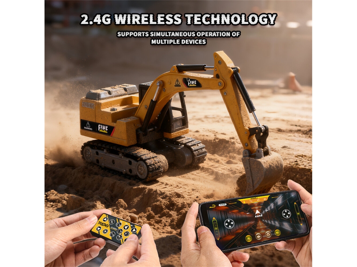 Rosatrasped Hg4-301 Rtr 1/64 2.4g Mini Excavadora Rc Aleación Rotación 270° App Led Sonido Ingeniería 2 Vel Escritorio Colección Regalo Niños