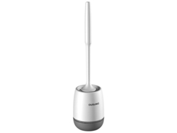 2026-cepillo De Inodoro Con Soporte Montable En Pared Y De Pie Silicona De Mango Largo Para Baño (blanco Y Gris)