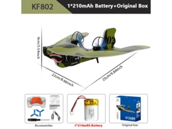 Avión RC KF800/KF801/KF802 2.4G, planeador de espuma con control remoto, juguete para niños, color verde
