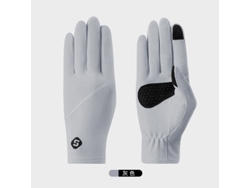 Guantes de esquí para mujer, otoño e invierno, de terciopelo, resistentes al viento, cálidos, grises, talla única, Chennnls (finos).