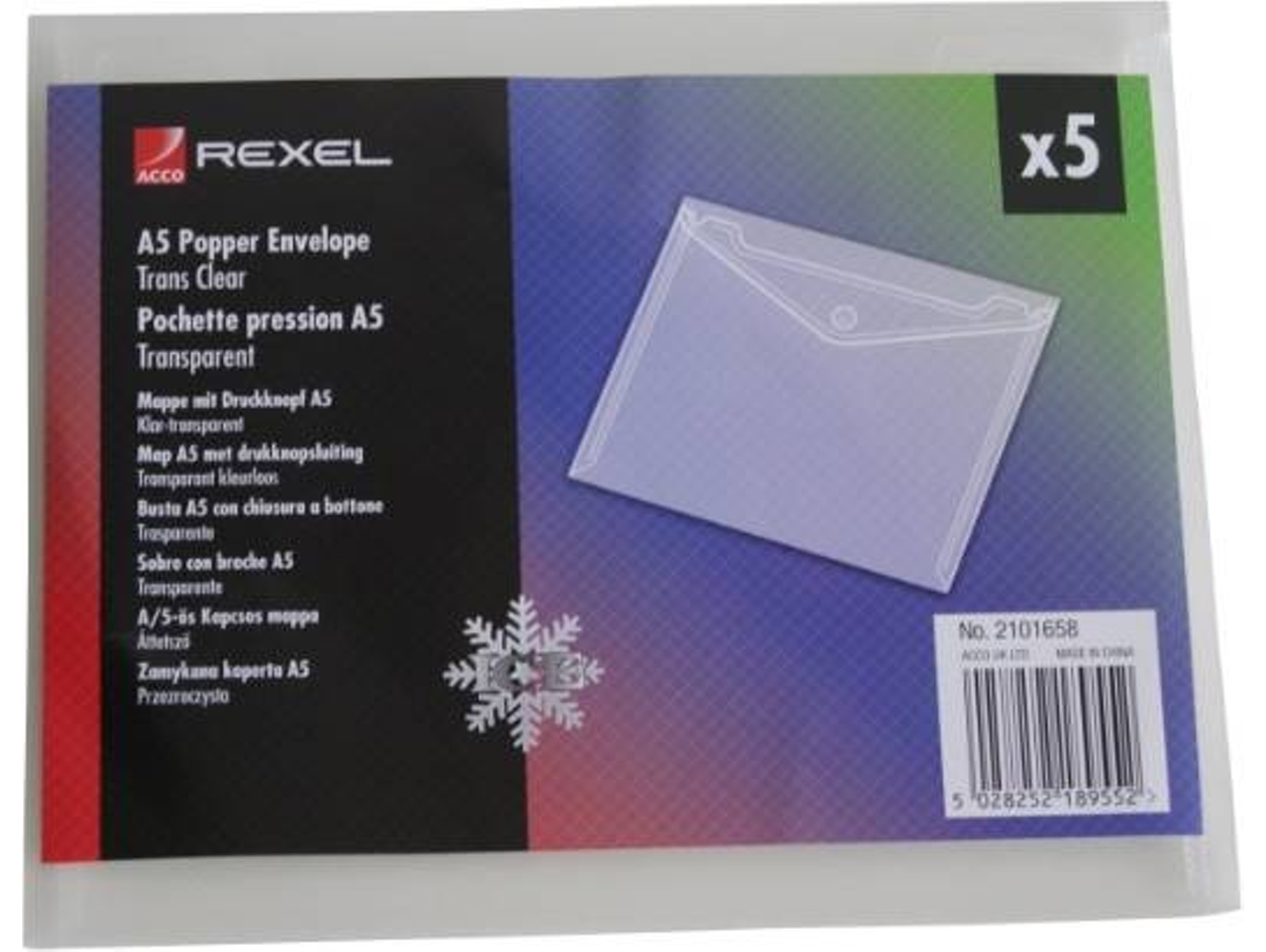Carpeta REXEL A5 Transparente (A5)