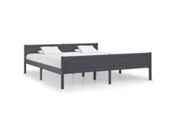 Estructura De Cama Sin Colchón Madera De Pino Gris 180x200 Cm