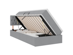 Syfax™ Cama De Almacenamiento Led Con Colchón Gris Claro 100 X 200 Cm