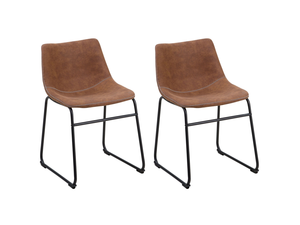 Cadeira Estilo ʺretroʺ BELIANI Batavia de Poliéster Castanho 45x44x74