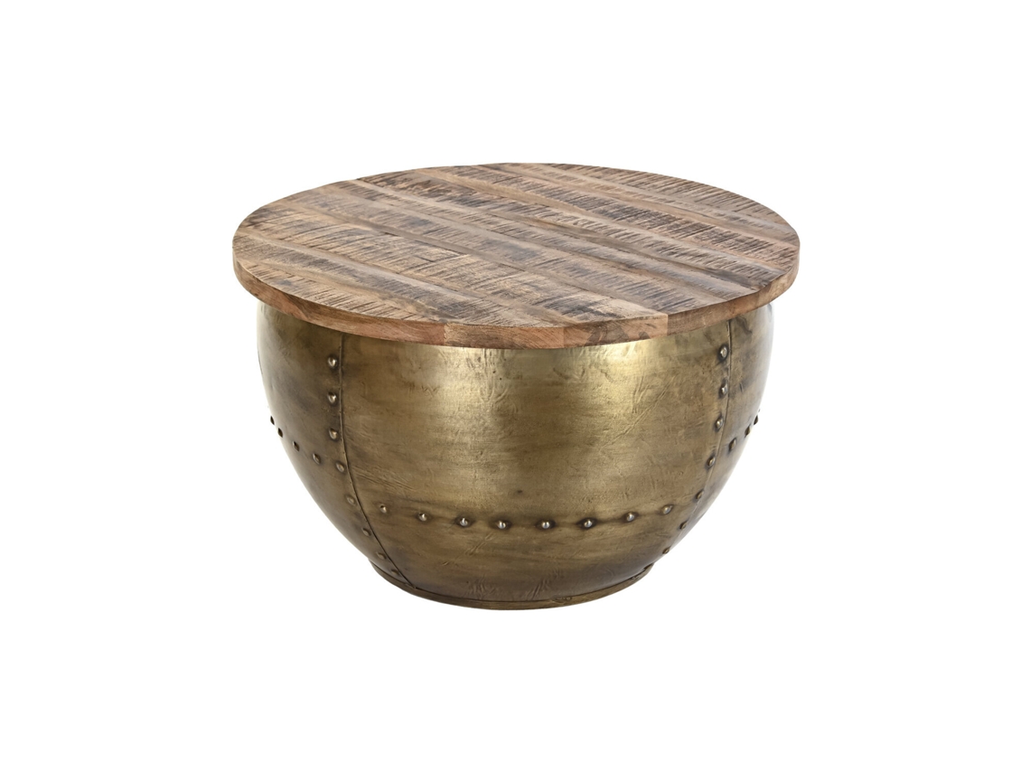 Mesa Centro Mango Metal Dorado 68x68x44cm