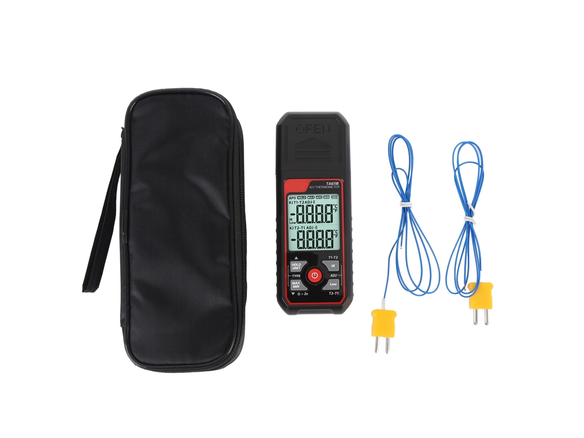 Termómetro Digital Tipo Jk Con Termopar, 2 Canales, -200 A 1372 ℃, Ta611b, Con Retroiluminación Y Alerta De Límite.