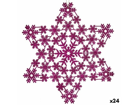 Conjunto de Adornos de Navidad KRIST Adorno Navideño Estrella Rosa - 24un (32x29X0.1cm)