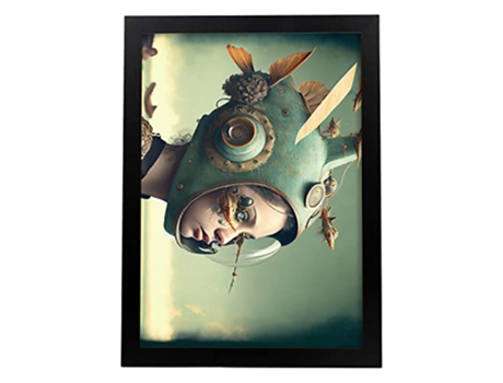 NACNIC Poster Casco Submarino En Estilo Surrealismo Cinematográfico Ilustraciones Y Grabados De Historieta Abstracta Y Artística A3 Marcos Negros