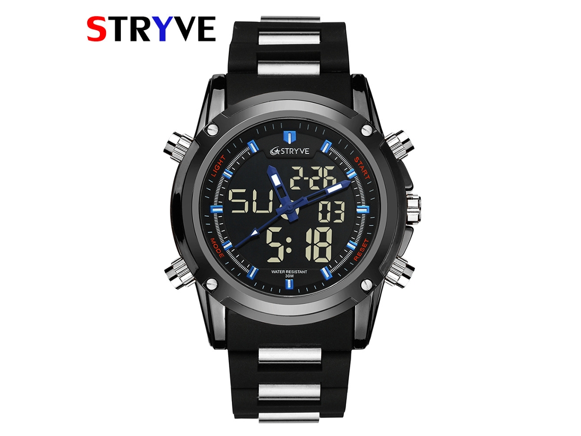 Reloj Deportivo Electrónico Azul Para Hombre, Resistente Al Agua Y Multifuncional, Ideal Para Estudiantes.