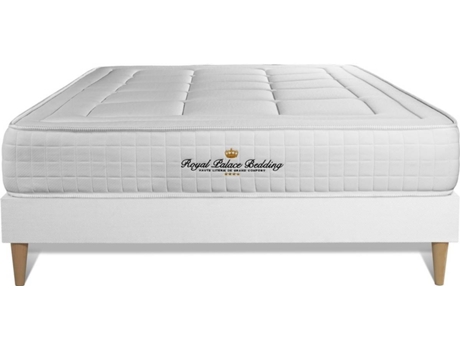 Conjunto de Somier Blanco + Colchón ROYAL PALACE BEDDING Balmoral (135x210 cm - Espuma Viscoelástica)