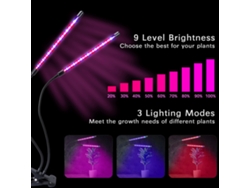Lámpara De Cultivo Led De 20 W Con 40 Led, Espectro Completo, Temporizador Y Brillo Ajustable Para Plantas De Interior.