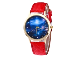 Reloj De Pulsera Unisex De Piel, Estilo Moderno, Con Movimiento De Cuarzo (rojo)