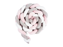 Protector de cuna de terciopelo con estampado de serpiente, blanco, rosa y gris, 200 cm, Yunzii