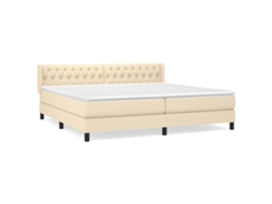 Maison Exclusive - Cama Box Spring Con Colchón Tela Color Crema 200x200 Cm