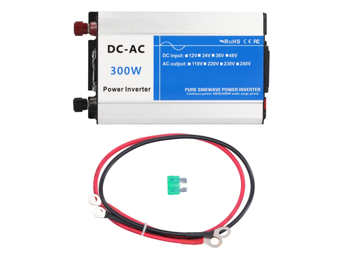 Inversor De Potencia De Onda Sinusoidal Pura De 300 W De Pico A 600 W Para Coche, Autocaravana, Camión, Barco, Sistema Solar, Usb 5 V 2,1 A Ac220 V Dc12 V
