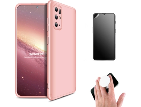 Kit Carcasa Y Protector Samsung S20 Plus Ultimatte Slim Armor 360º Y Popsocket Rosa