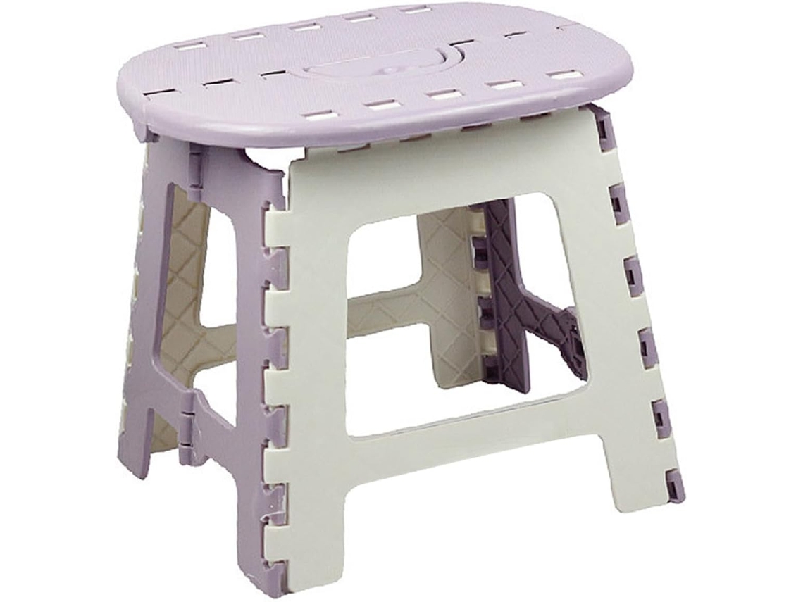 Silla plegable de plástico morado, de 42 cm, para uso interior/exterior.