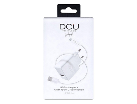 DCU Tecnologic Charger Usb 5V 2.4A + Cable Type C 1M