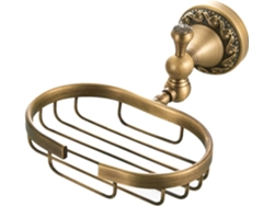 Jabonera de pared vintage de latón, cesta para jabón, estante para baño con diseño ondulado, Slowmoose