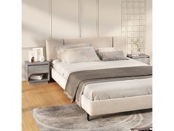 Mesas Cabeceira LOVELY HOME Mesinha 2 Pcs 45X34X44Cm Contraplacado Cinzento Cimento
