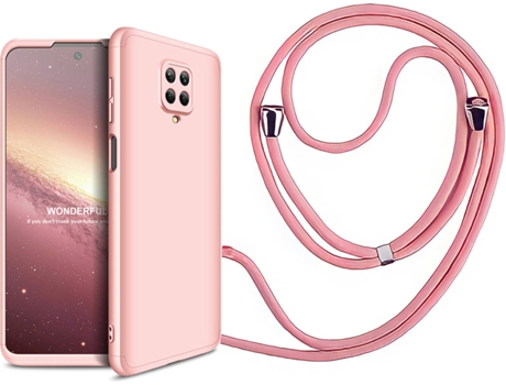 Funda Redmi Note 9 Pro Slim Armor 360º con Collar Rosa