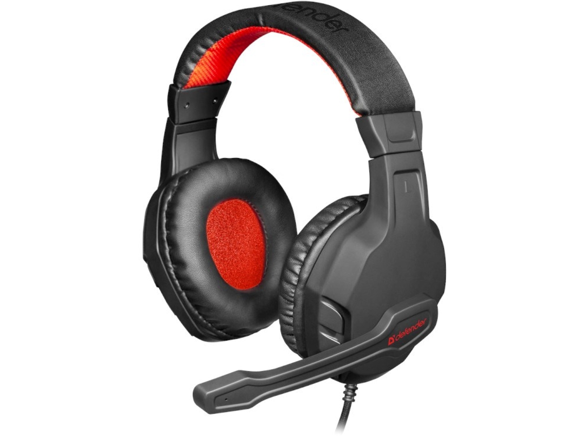 Auriculares con micrófono Cujo negro/rojo Defender