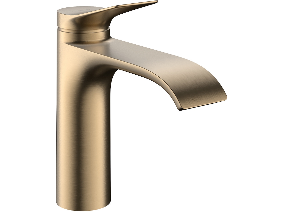 Grifo monomando para lavabo Hansgrohe Vivenis 110, proyección de 146 mm, Coolstart, 75024140, color: bronce pulido
