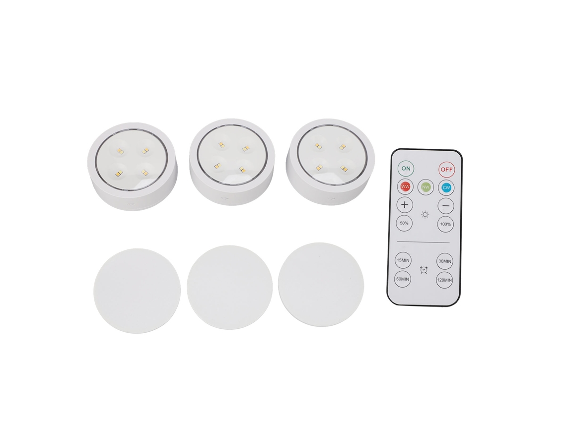 Bj-3 Peças De Luz Led Com Controle Remoto, Lâmpada Noturna De Abs, Decoração Para Casa, Para Armário E Cozinha