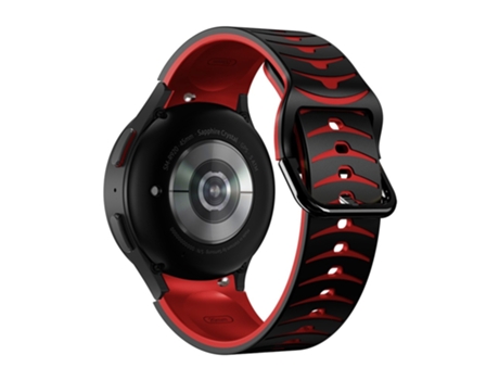 Correa de Silicona línea curva bicolor para Samsung Galaxy Watch 4 40mm/44mm/Watch 4 Classic 42mm/46mm/Watch 5 40mm/44mm - negro/rojo