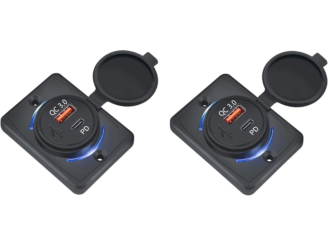 3 Enchufes Cargadores De Coche De 18 W Y Carga Usb Qc 3.0... Para Barcos, Embarcaciones, Autocaravanas Y Vehículos Móviles.