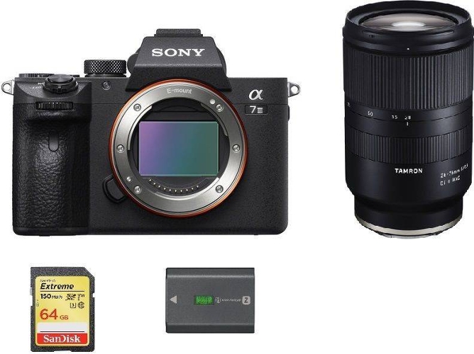 Kit Cámara Mirrorless SONY A7 III + Tamron 28-75mm F2.8 Di III RXD (A036) E + 64GB SD + NP-FZ100