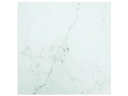 Tablero Mesa Diseño Mármol Vidrio Templado Blanco 40x40 Cm 6 Mm