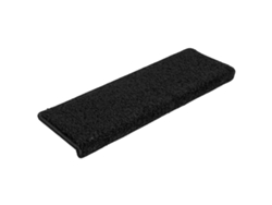 Alfombrillas Para Escaleras 30 Uds 65x21x4 Cm Negro Borde Rectangular